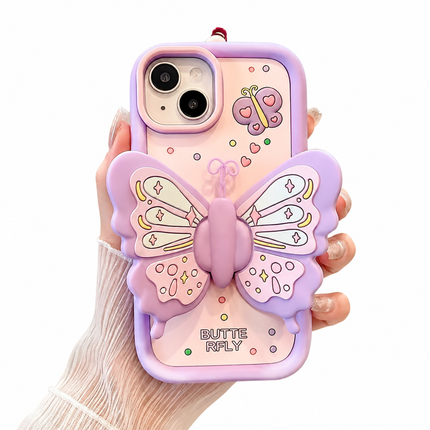 Rosa & Lila Butterfly Mobilskal – Stor 3D Fjäril