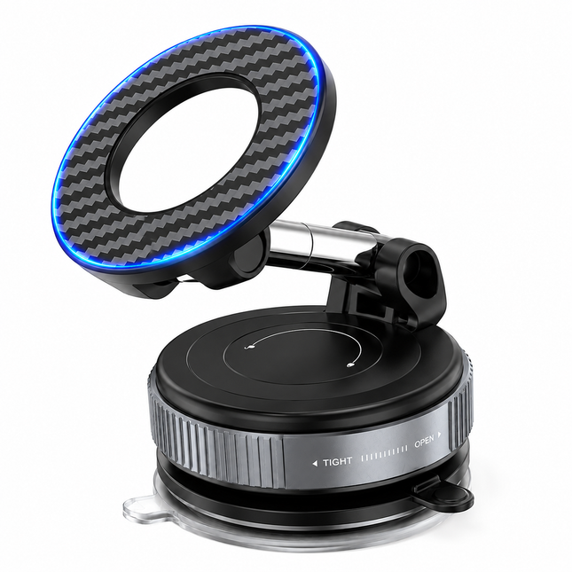 Magnetisk Mobilhållare för Bil – Vakuumfäste, 360° Rotation & Vikbar Design