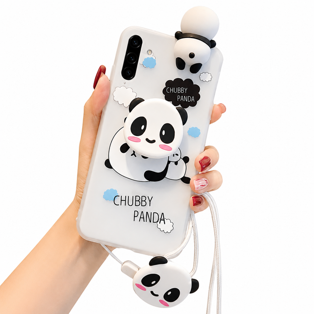 Panda Mobilskal med 3D-design & Handledsrem – Cute Phone Case