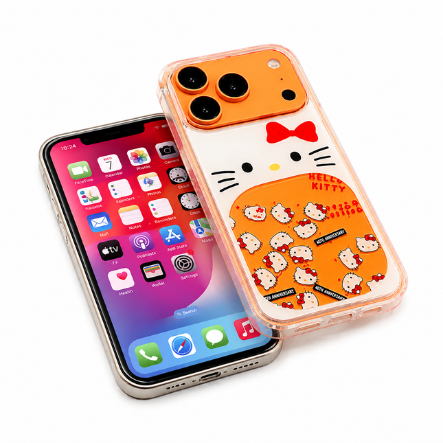 Orange Kitty Mobilskal – Transparent Cute Cartoon Phone Case
