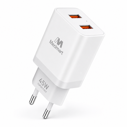 Mecimart MC-010 45W PD Snabbladdare – Dubbel USB Väggadapter