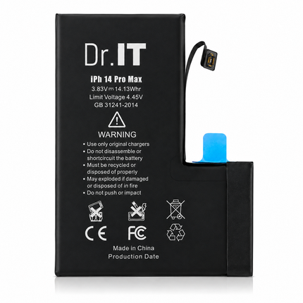 Dr.IT Premium Batteri för iPhone 14 Pro & 14 Pro Max – Hög Kapacitet Ersättningsbatteri