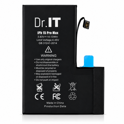 Dr.IT Premium Batteri för iPhone 15 Pro & 15 Pro Max – Hög Kapacitet Ersättningsbatteri