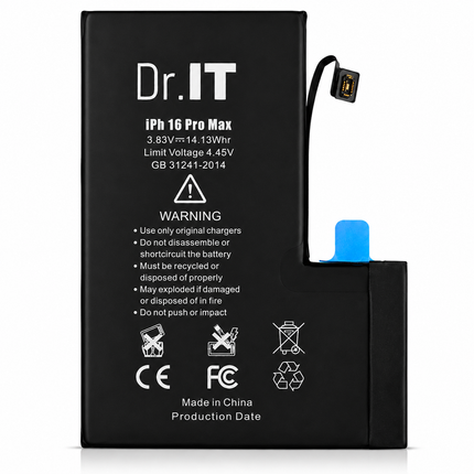 Dr.IT Premium Batteri för iPhone 16 Pro & 16 Pro Max – Högpresterande Ersättningsbatteri
