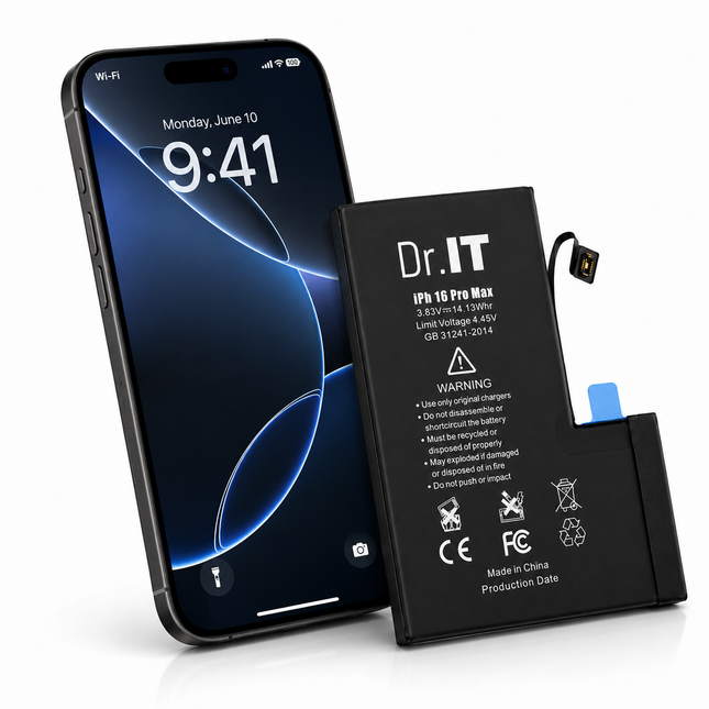 Dr.IT Premium Batteri för iPhone 16 Pro & 16 Pro Max – Högpresterande Ersättningsbatteri