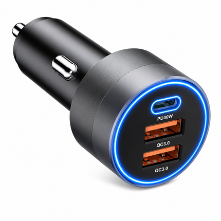 Mecimart 66W Billaddare med USB-C PD & Dual QC3.0 – Snabbladdning i Metall