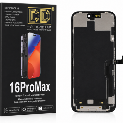 DD Hard OLED Display för iPhone 16 Pro / 16 Pro Max – Ersättningsskärm