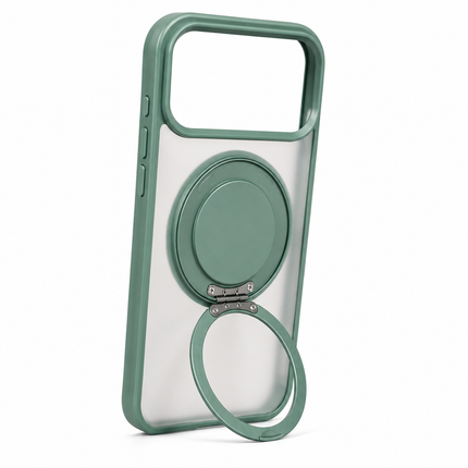 Frosted MagSafe Skal med Ringställ för iPhone 17 Air – Transparent 2-i-1 Design
