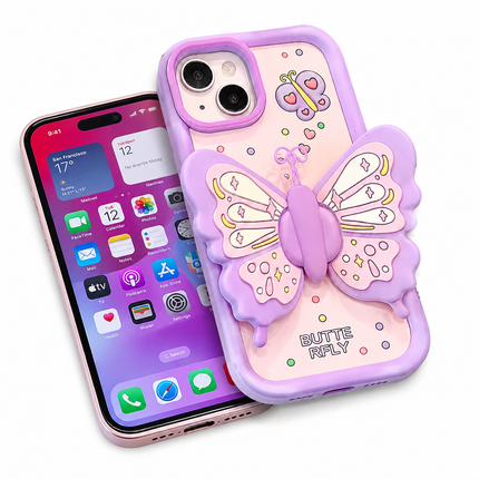 Rosa & Lila Butterfly Mobilskal – Stor 3D Fjäril
