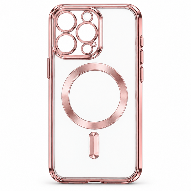 MagSafe-silikonskal med linsskydd för iPhone 18 Pro Max – Roséguld