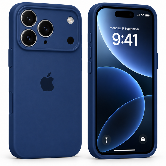 Silikonskal för iPhone 18 Pro Max – Blå