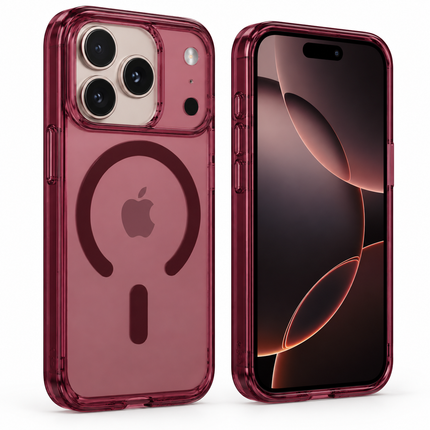 Magnetiskt skal för iPhone 18 Pro / iPhone 17 Pro – Vinröd