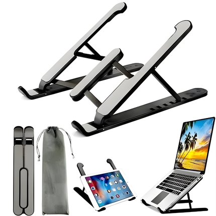 Justerbart Laptopställ i Aluminium | Ergonomiskt Laptopstativ